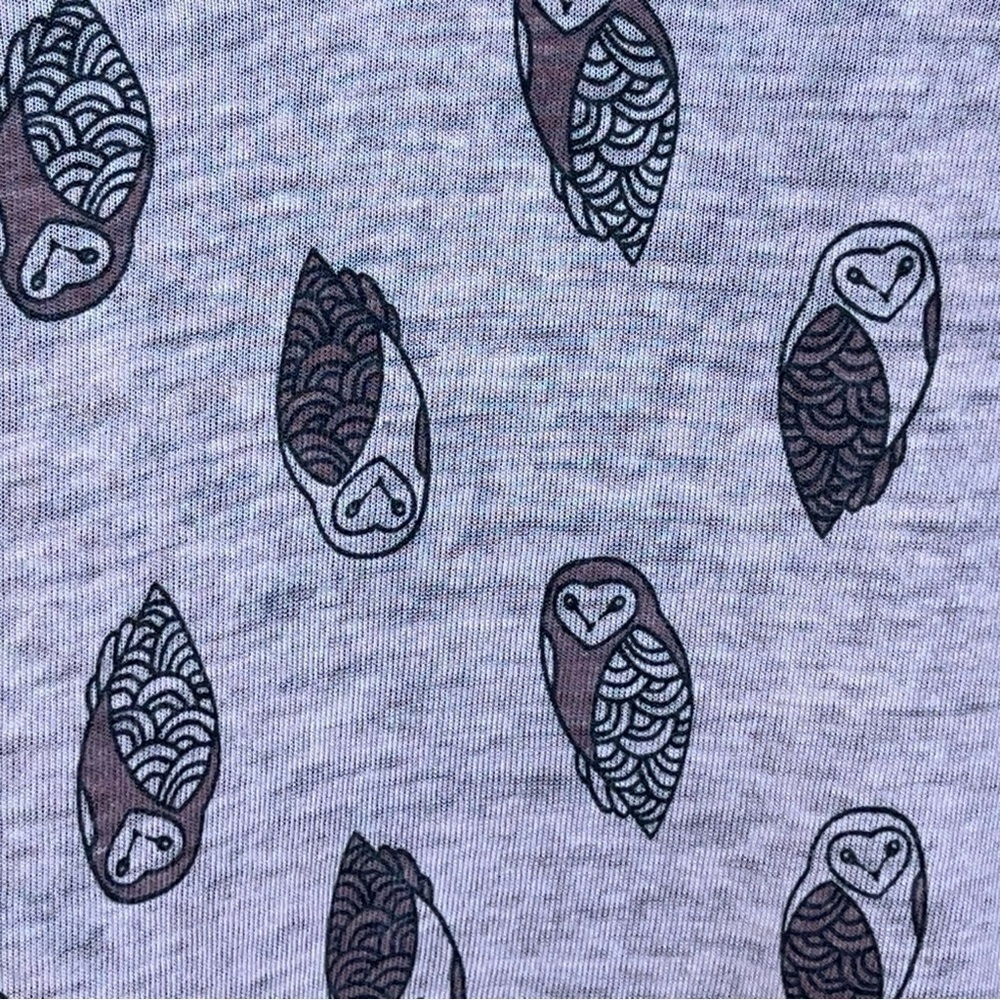 MEDIUM MUDD PASTEL PINK OWL TEE SHORT SLEEVE STRETCH - Picture 5 of 12